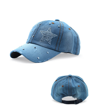 Rhinestone Star Shaped Boy Girls Snapback Hat